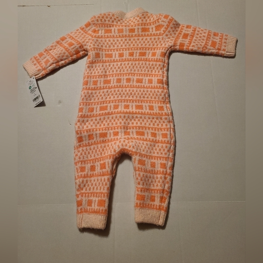 Carter's Peach Geometric Kids One Piece 9 Months NWT Button Closure - Picture 7 of 8